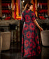 Vneck Puffed Sleeve Maxi Dress